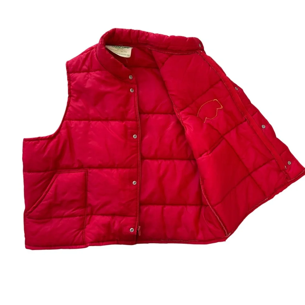VTG Holloway Jim Beam XL Red Full Snap and Zip Men's Sleeveless‎ Puffer Vest
